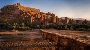 Ait Ben Haddou fortified kasbah above the Ounila River Morocco