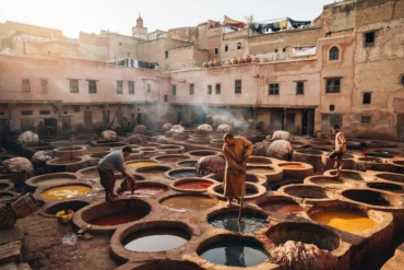 Fes medina tanneries on the Morocco itinerary 10 days Grand Loop route