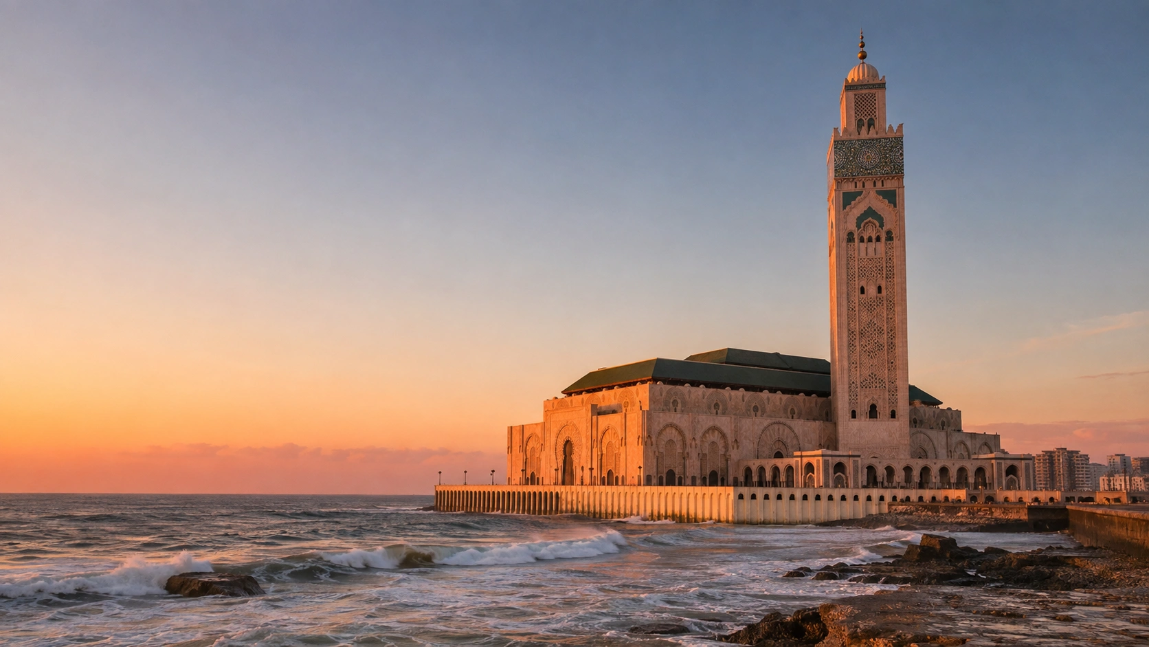 Hassan II Mosque in Casablanca, starting point for Morocco tours from Casablanca