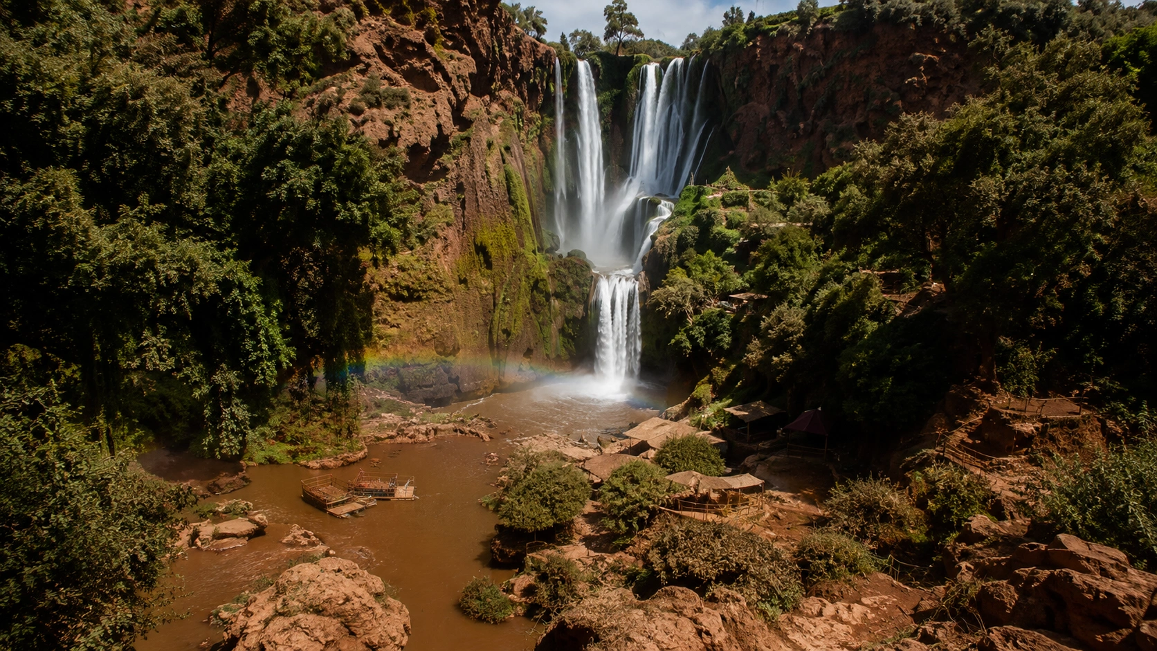 Ouzoud Waterfalls Day Trip cascading through the Atlas Mountains gorge Morocco
